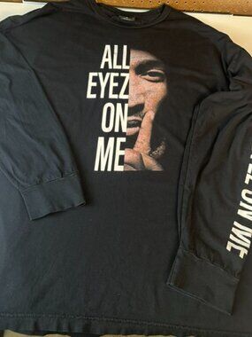 Tupac Shakur Black All Eyez On Me Long Sleeve T-Shirt Mens 2XL Cross Colours